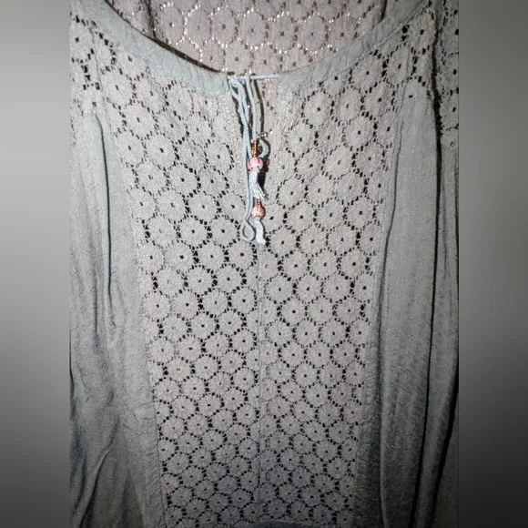 Free People Large Green Boho Top - Picture 4 of 8